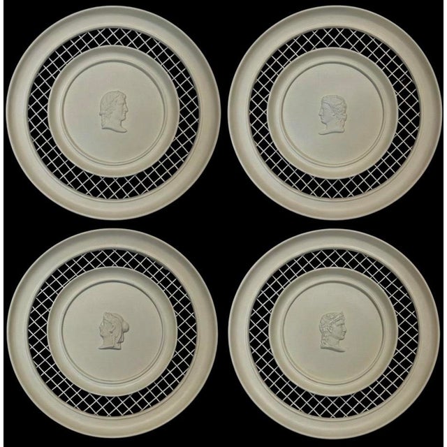 Wood Mid-Century Italian Neo-Classical Framed Plaster Busts / Intaglios Grand Tour Style - Set of 4 For Sale - Image 7 of 7