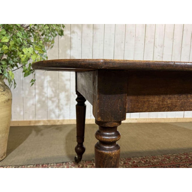 19th-Century Farmhouse Table with Fir Top and Poplar Base For Sale - Image 9 of 18