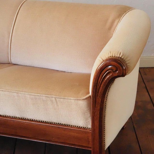 Art Deco Two-Seater Sofa with Curved Armrests, 1930 For Sale - Image 10 of 15