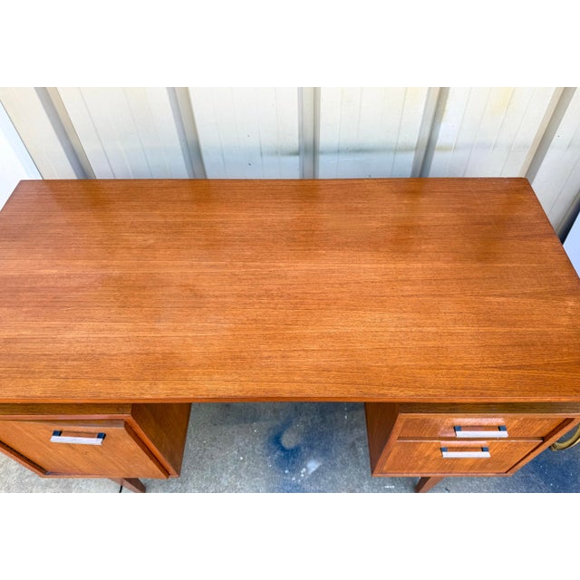 Mid 20th Century Mid-Century Danish Modern Teak Desk or Vanity With Floating Top For Sale - Image 5 of 7