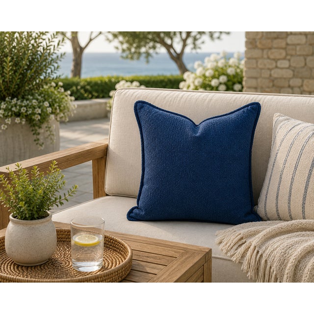 Pillow 24 x 24 Alicante Indigo For Sale - Image 11 of 11