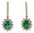 1.6Ct Emerald Earrings With Earth Mined Diamonds Accents: Solid 14k Gold, A Pair For Sale