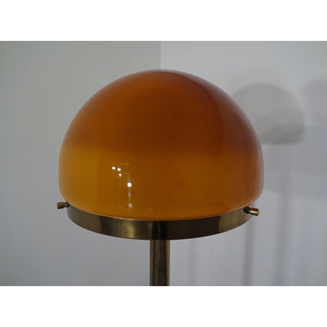 1960s Mushroom Floor Lamp in Brass and Glass from Cosack, Germany, 1960s For Sale - Image 5 of 17