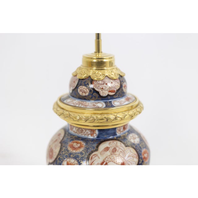 Blue Lamp in Imari Porcelain and Gilt Bronze, 1880s For Sale - Image 8 of 14