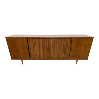 Mid-Century Modern Tambour Media Sideboard For Sale