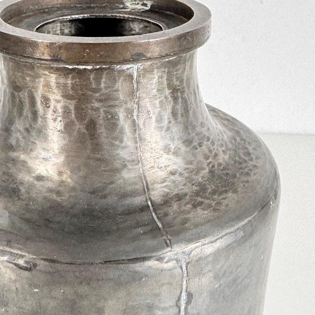 Hammered Aluminum Decorative Bottle attributed to Lorenzo Burchiellaro, 1960s For Sale - Image 11 of 14