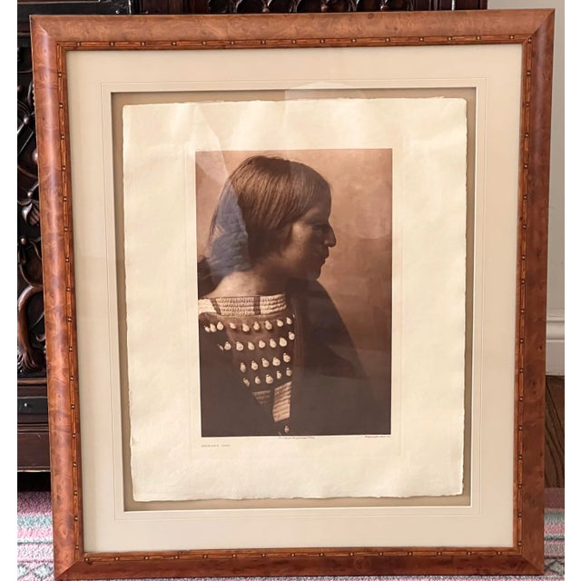 Original Edward Curtis photo, circa 1908, titled Arikara Girl. Plate 1165, photogravure by John Anderson and Son....