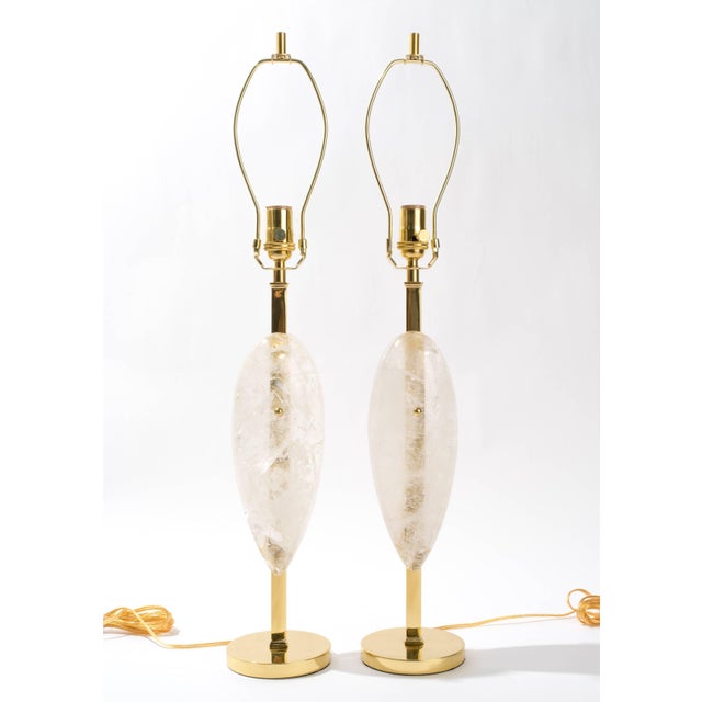 Pair Of Rock Crystal Quartz Lamps Eon Collection Chairish