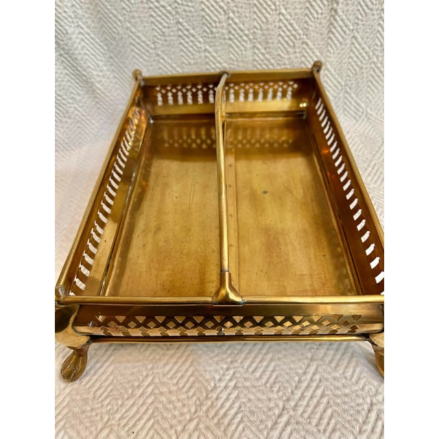 English Vintage Brass Cutlery Tray or Caddy For Sale - Image 3 of 7
