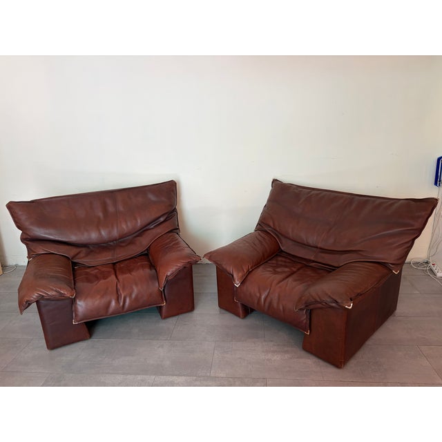 Vintage Leather Armchairs, 1970s, Set of 2 For Sale - Image 11 of 18