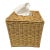 1970s Natural Woven Rattan Tissue Box Holder For Sale