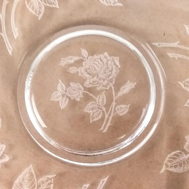 Vintage Victorian Style Crystal Etched Cake Platter For Sale - Image 11 of 12