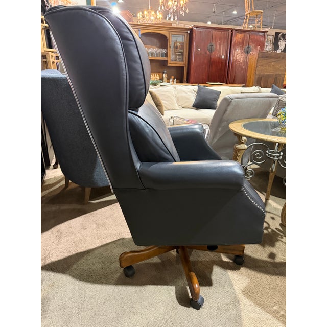 Hekman Furniture Hekman Attributed Leather Executive Office Chair For Sale - Image 4 of 5