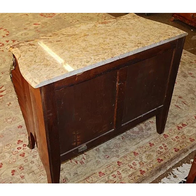 1960s Italian Kingwood Marble Top Bronze Mounted Dresser Commode Chest of Drawers For Sale - Image 4 of 10