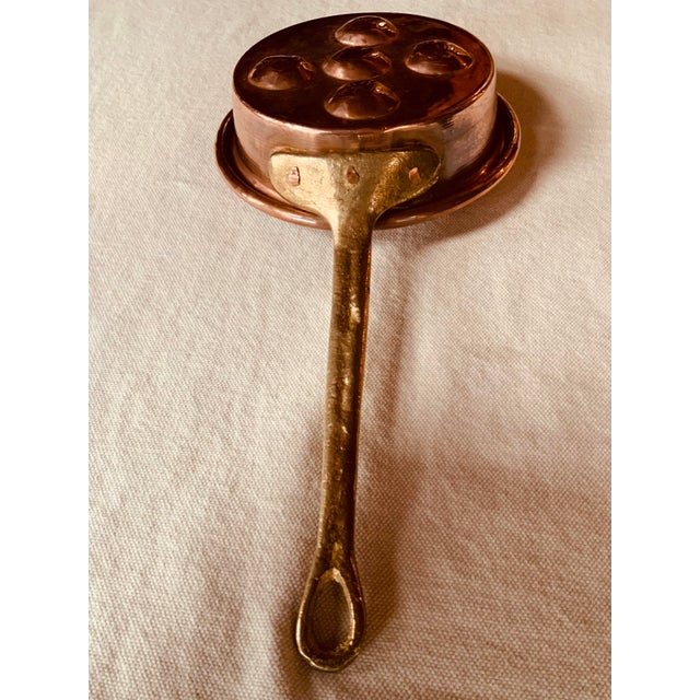 French Mid-Century French Copper Escargot Pan With Long Handle - Handmade 1950s For Sale - Image 3 of 12