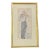 1950’s Original Man With Violin Watercolor Painting Original Frame For Sale