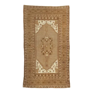 Late 20th Century Vintage Earth-Tone Turkish Oushak Rug, 03'11 X 06'11