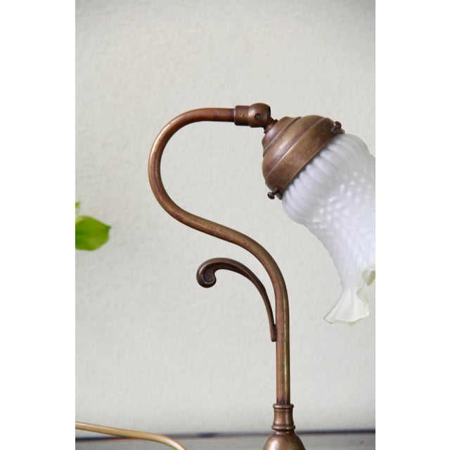 Gold Vintage Art Nouveau Tulipano Table Lamp, Italy, 1980s For Sale - Image 8 of 10