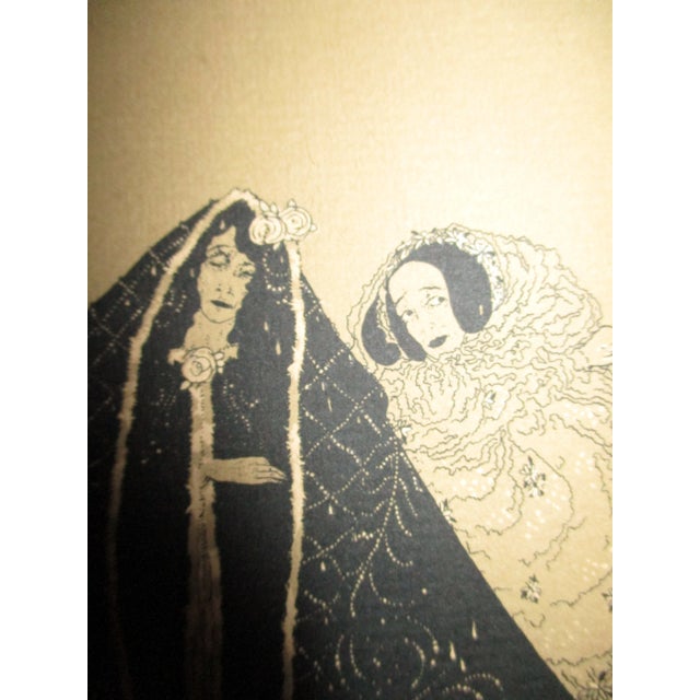 Wood Pair of Line Block Print Illustrations Book Plates - a Pair For Sale - Image 7 of 10