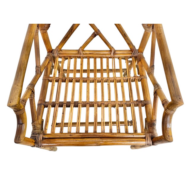 Vintage Bamboo & Rattan Arm Chairs - Set of 2 For Sale - Image 9 of 11