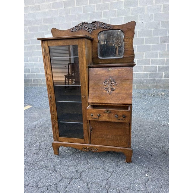 Antique Larkin Style Tiger Oak Side-by-Side Secretary Desk For Sale - Image 15 of 18