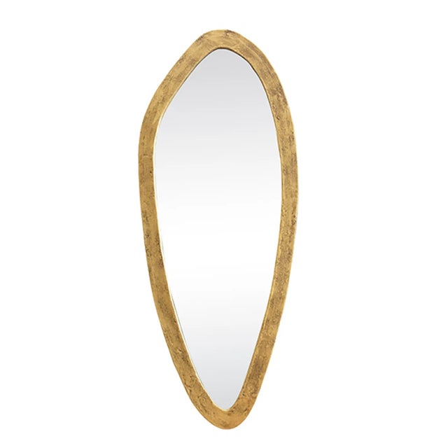 Worlds Away Matthew Izzo Home Macy Oval Brass Wall Mirror For Sale - Image 4 of 4