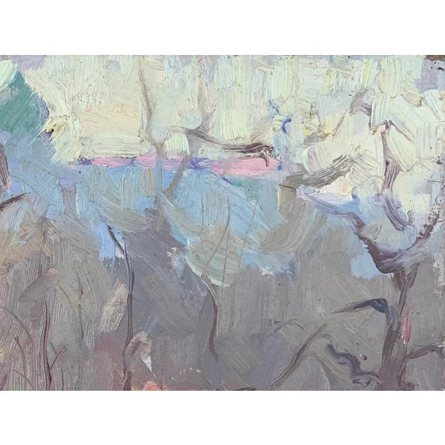 Realism Rural Landscape Antique Painting Original Soviet Art Ukrainian Artist Sokolovsky G. 21-28 1963 For Sale - Image 3 of 6