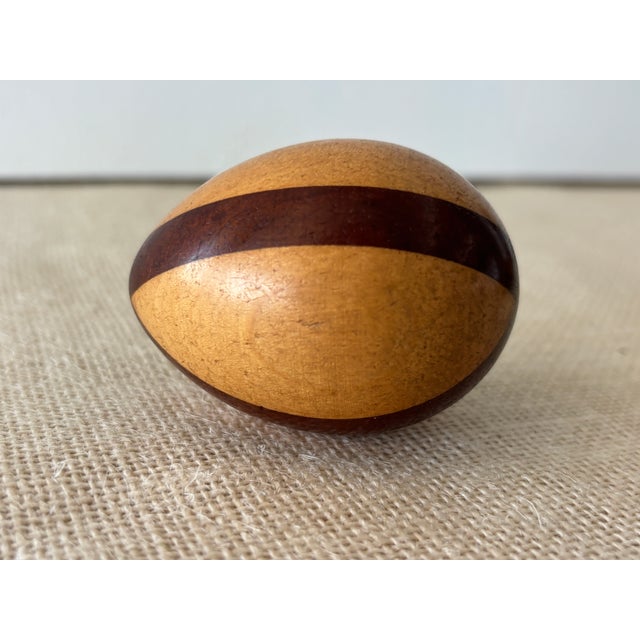Brown Antique Arts & Crafts Intarsia Inlay Turned Wood Darning Eggs, Set of 5 For Sale - Image 8 of 18