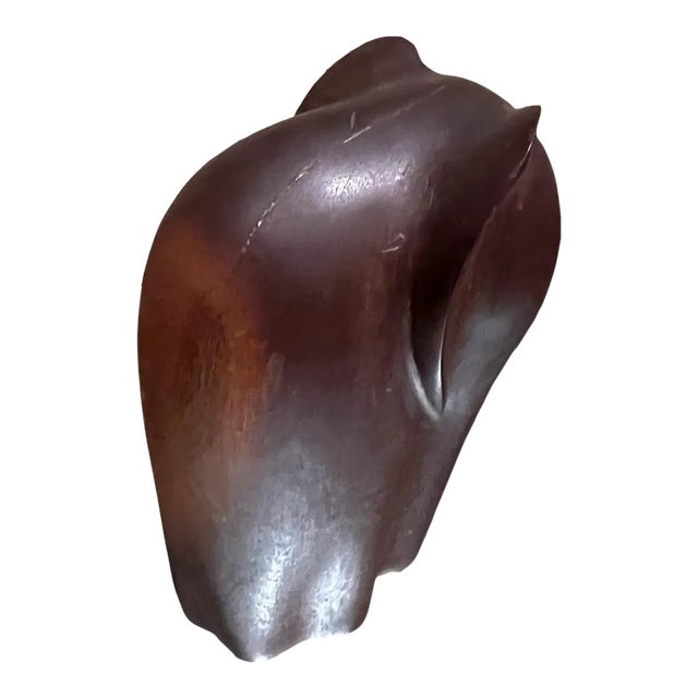 1970s Modernist Mini Elephant Sculpture Wood For Sale