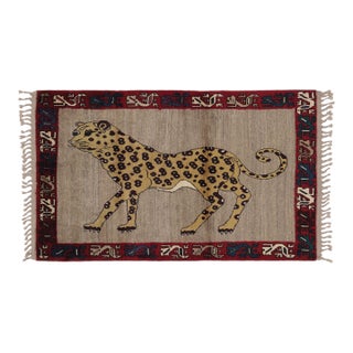 Vintage Leopard Pictorial Gabbeh Rug by Rug & Kilim, Afghanistan, 1950-1959 For Sale