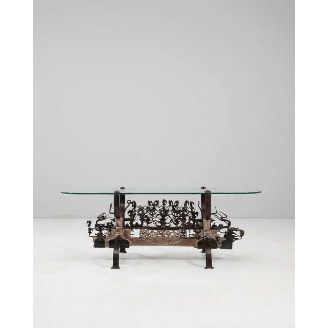 1900s Asian Wrought Iron Coffee Table With Figural Elements For Sale - Image 16 of 18