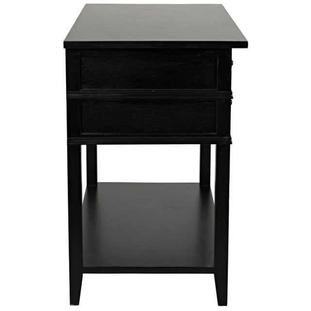 NOIR Colonial 2-Drawer Side Table in Distressed Black For Sale In Los Angeles - Image 6 of 9