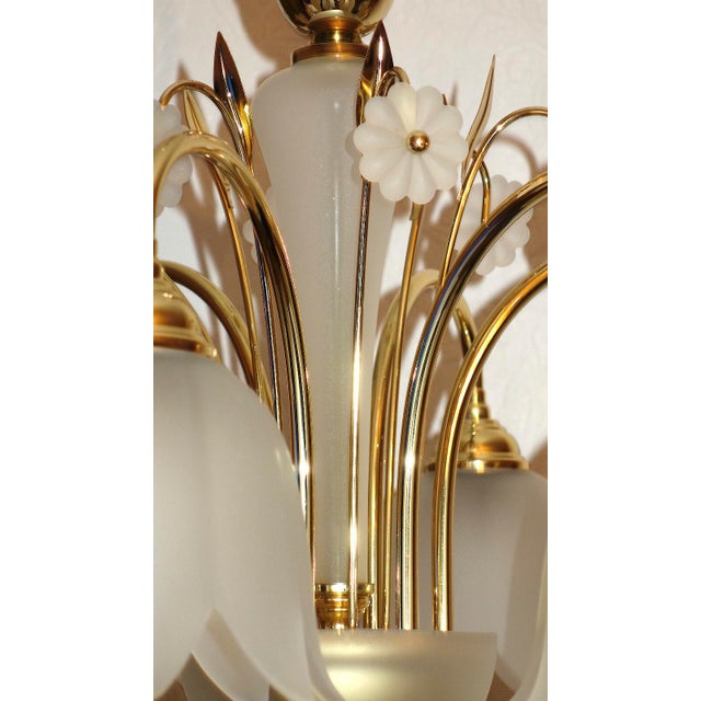 Antique Gilded Metal and Glass Chandelier from Unbekannt, 2000s For Sale - Image 6 of 10