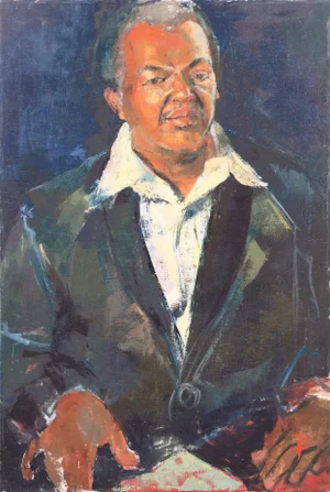 'Portrait of Gene Harrison' by Pearl Took, 1977; California Woman Artist, Pasadena, Otis Art Institute