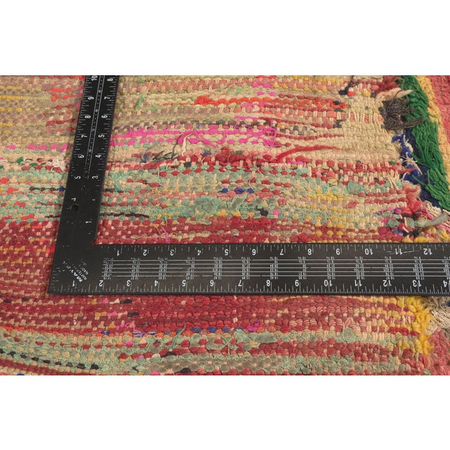 Textile Vintage Boujad Boucherouite Moroccan Rug, 03'00 X 08'05 For Sale - Image 7 of 10