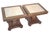 Mid-Century Modern Wood and Travertine Neo-Classical End Tables -Pair For Sale - Image 3 of 5