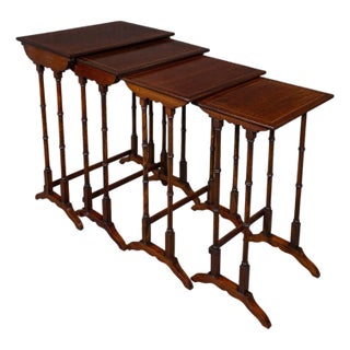 Antique Quartetto of Nesting Tables, English, Set of 4, Occasional, Edwardian For Sale