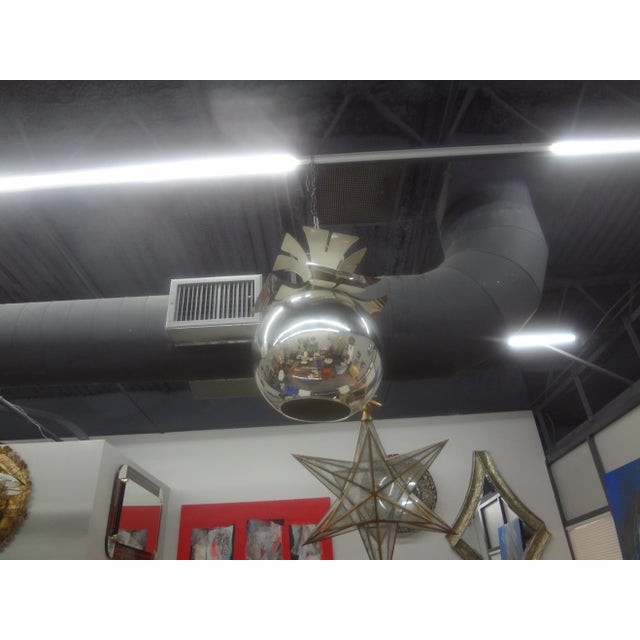 1970s Italian Modern Chrome and Glass Lantern For Sale - Image 10 of 12