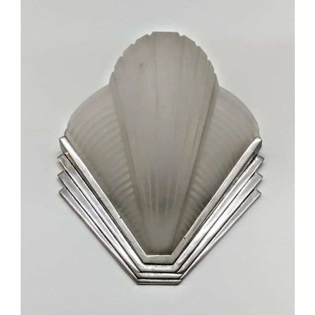 Metal French Art Deco Pendant Chandelier by Petitot For Sale - Image 7 of 9