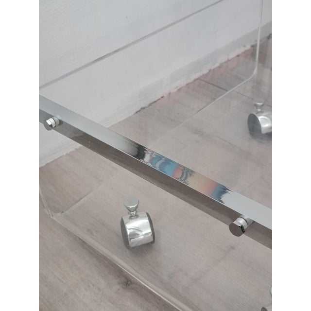 Table on Casters attributed to David Lange for Les Invisibles Du Marais, 1970s For Sale - Image 6 of 13