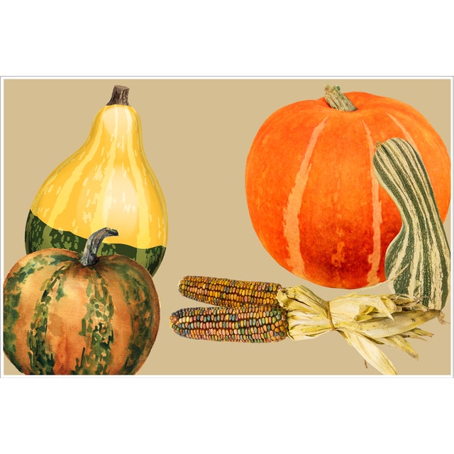 Contemporary Contemporary Autumn Bounty Paper Placemat Pads- Set of 30 Perfect for the Thanksgiving Table For Sale - Image 3 of 3