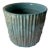 Vintage Turquoise Faux Bamboo Ceramic Planter/Cachepot For Sale