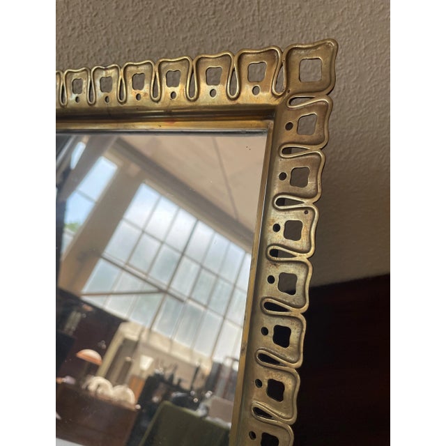 Rare decorative table mirror by Paolo Buffa. Manufactured by Serafino Arrighi. Italy, 1940s. Heavy, solid quality. Cast...