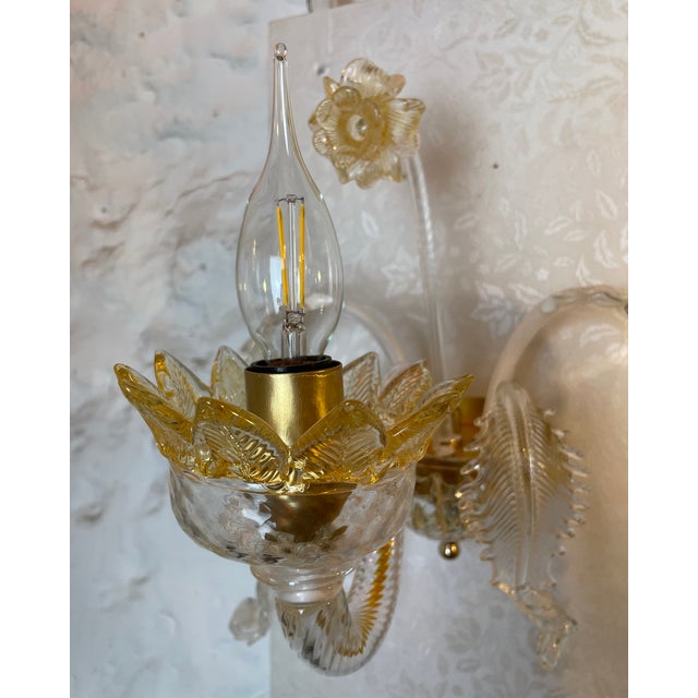 Brown Murano Sconces in the style of Barovier & Toso, 1980s, Set of 2 For Sale - Image 8 of 15