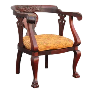1940s Vintage Empire Style Carved Side Chair