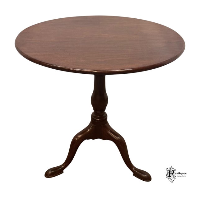 Vintage Traditional Chippendale Style Mahogany Tilt Too Accent Table For Sale - Image 10 of 10