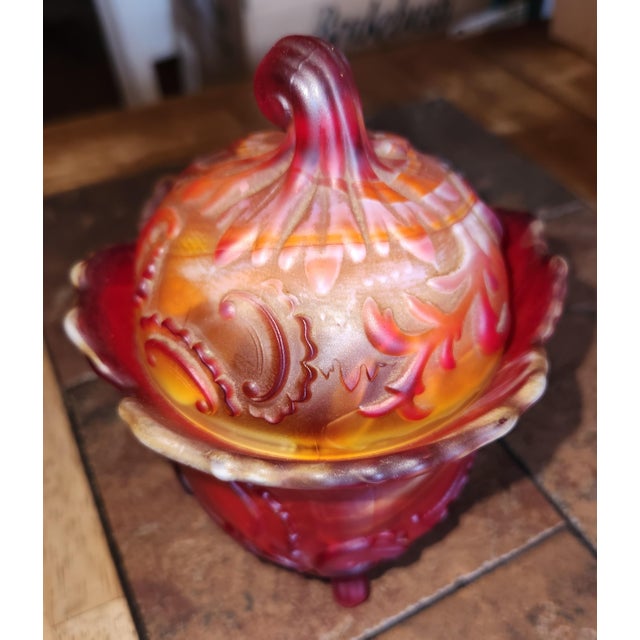 1920s Imperial Glass Slag Glass Footed Candy Dish Excellent Condition For Sale In Milwaukee - Image 6 of 7