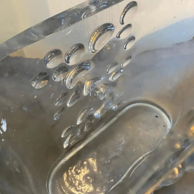 1970s Space Age Transparent Glass Italian Oval Bubble Vase For Sale - Image 6 of 12