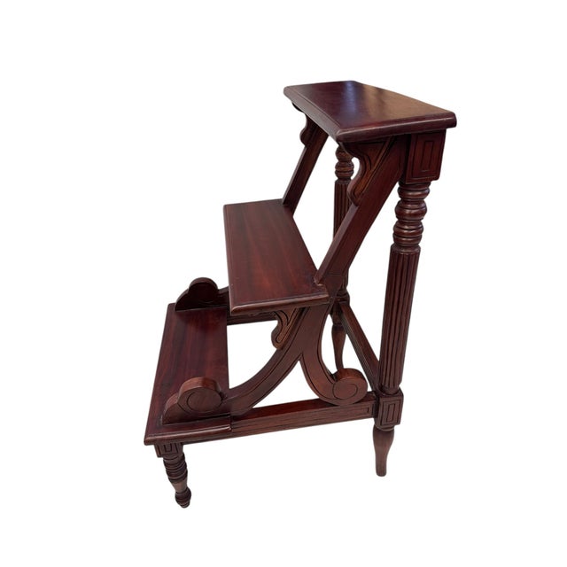 Early 20th Century Regency Style Mahogany Library Steps For Sale In New York - Image 6 of 12