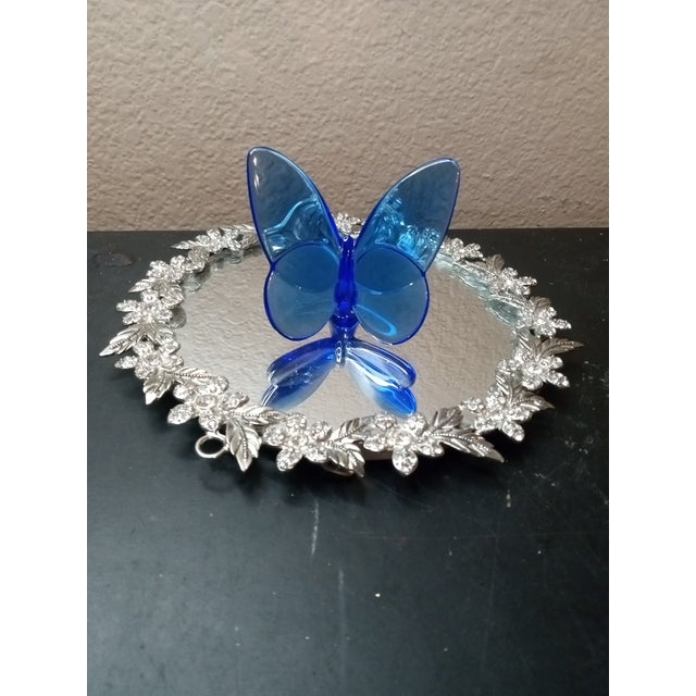French Stunning Baccarat France Papillon Lucky Blue Butterfly Designed by Evelyne Julie For Sale - Image 3 of 6